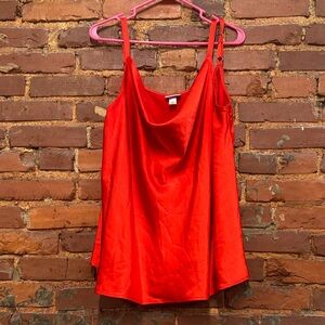 Ava & Viv Red Satin Sleeveless‎ Women's Top Size 1X